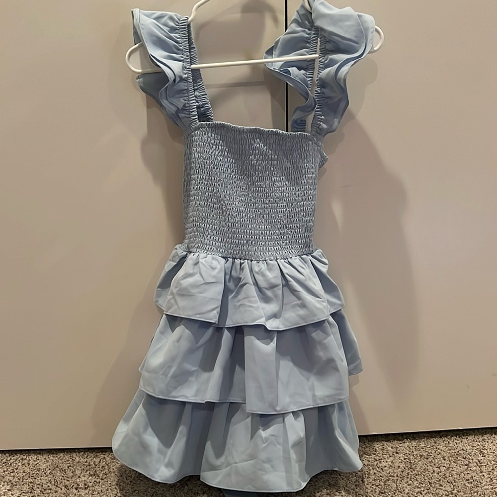 Idem Ditto blue mini ruffle dress- Size M